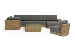 "Капри" трансформирующаяся лаунж-зона из искусственного ротанга, цвет соломенный