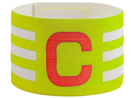 Капитанская повязка с продольными полосами. Длина 33 см, ширина 7 см.  С-КВ2  (салатовый)