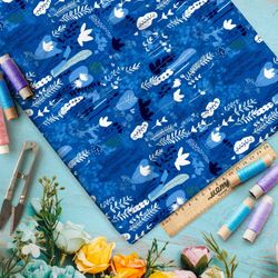 Ткань премиум бифлекс синий лес