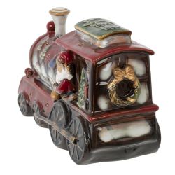 GAEM Фигурка декоративная c подсвет "Дед Мороз на поезде" (AAx3, н/п), L27 W10 H15 см