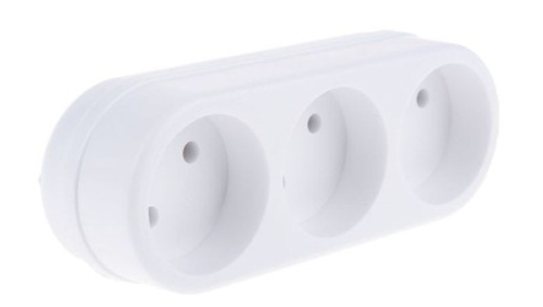 Тройник линейный универсальный TOKER 6А белый