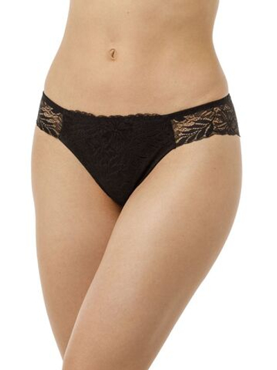 Трусики-бразилиана с эластичным кружевом (Размер: 42) (Цвет: черный)