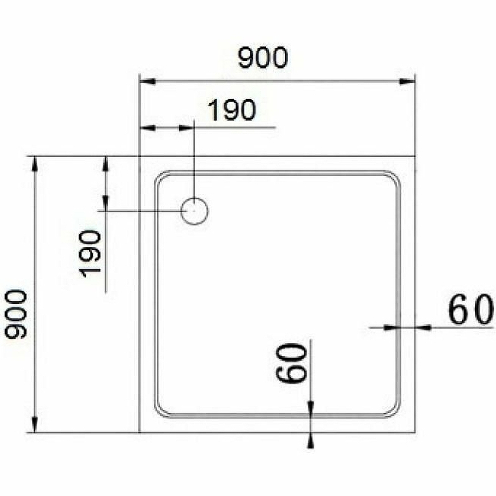 Акриловый поддон для душа Cezares Tray A 90x90 TRAY-A-A-90-15-W0 Белый