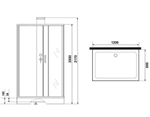 Душевая кабина Grossman Elegans GR252Q (120х80х217) дверь раздвижная,6 мест