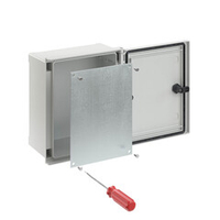 Монтажная панель для цельного навесного шкафа из фибергласа, металл, 400х300 (ВхШ) мм