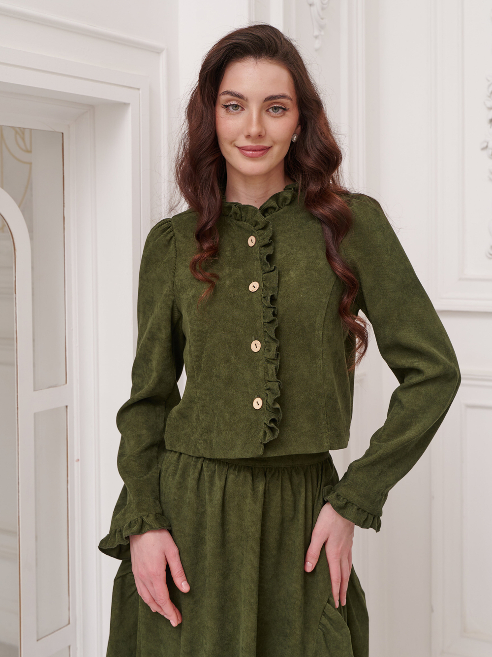 Жакет вельвет укороченный