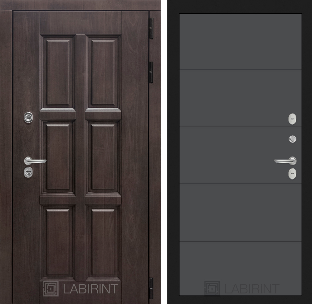 Дверь с терморазрывом входная Лабиринт ЛОНДОН ТЕРМО 13 Графит софт