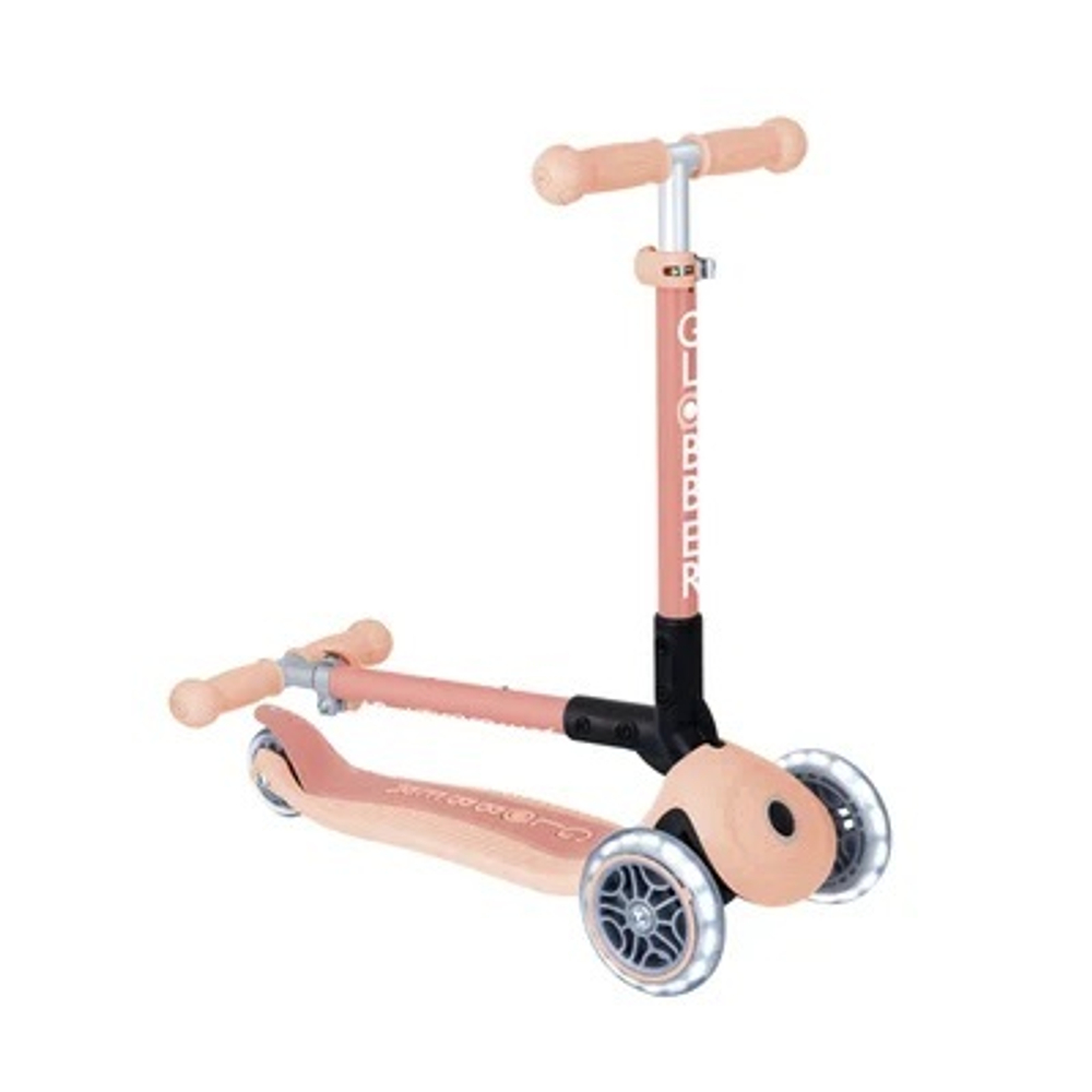 Самокат Globber Junior Foldable Lights Ecologic оранжевый