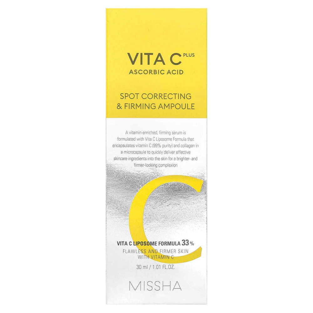 Missha, Vita C Plus, аскорбиновая кислота, укрепляющая ампула для коррекции пятен, 30 мл (1,01 жидк. унц.)