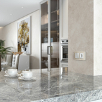 Выключатель двухклавишный с подсветкой (белый матовый)