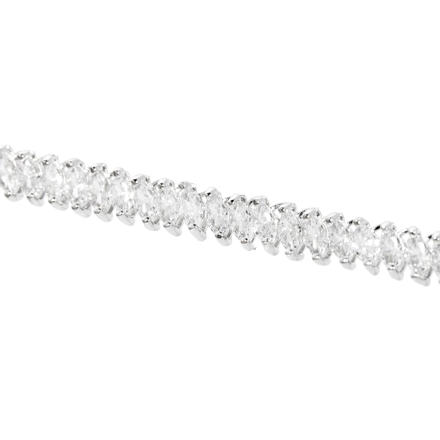 Колье Zig Zag Riviere Rhodium Necklace