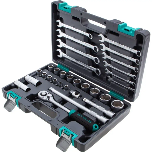 Набор инструментов, 1/2", CrV, 31 предм.// STELS 14102