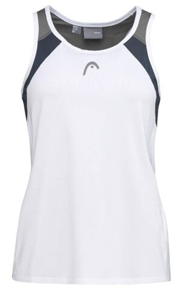 Женский топ теннисный Head Club 22 Tank Top - белый/темно-синий