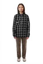 Рубашка YMKASHIX Velvet Tartan черная / белая