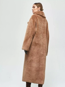 Шуба чебурашка длинная из овечьей шерсти, SilverFox (арт.S1072rm09bz)