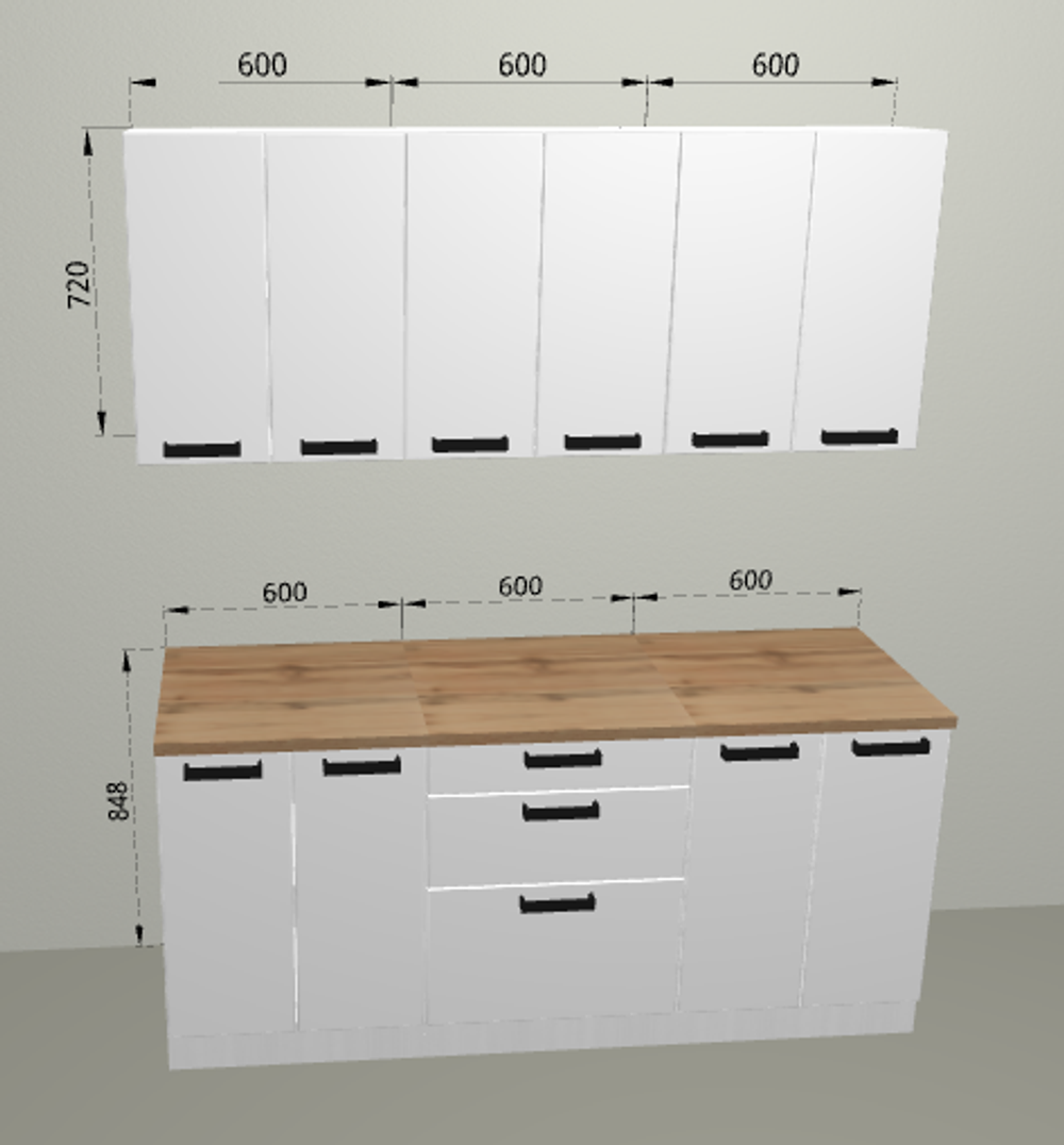 Модульная кухня "Фиджи" Белый