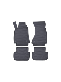 Коврики в салон для AUDI A-4 B8, 2007-2015, АКПП, 4 шт. (полиуретан, серые) NLC.04.09.211