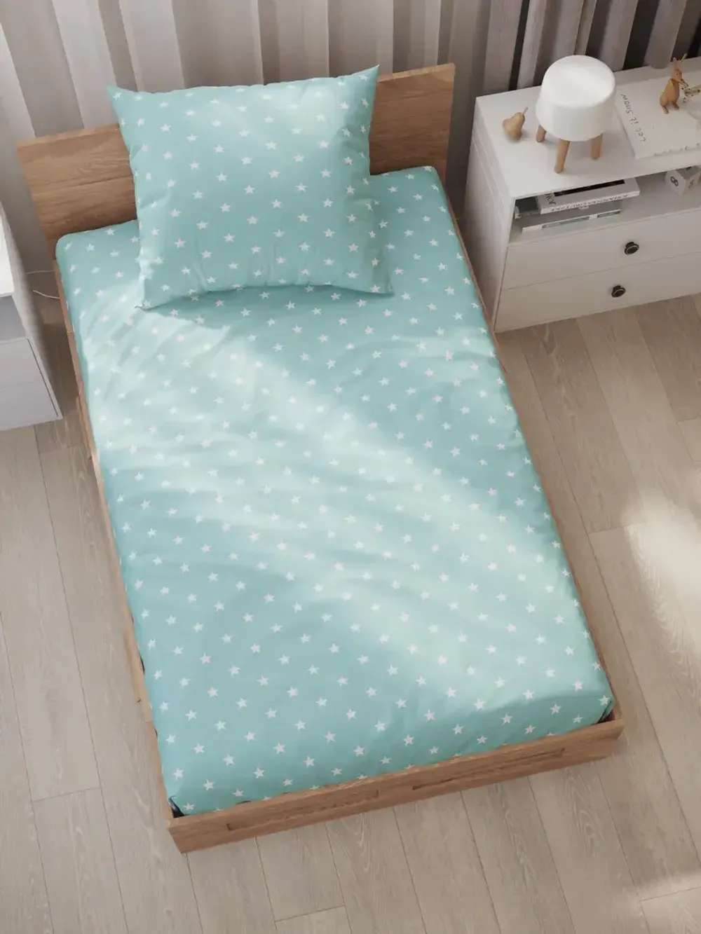 Простынь на резинке бязь Сказка "Звезды" 90x200 см