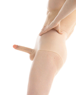 Телесные трусы с фаллоимитатором «Помощник» - 15,5 см. (Цвет: телесный)