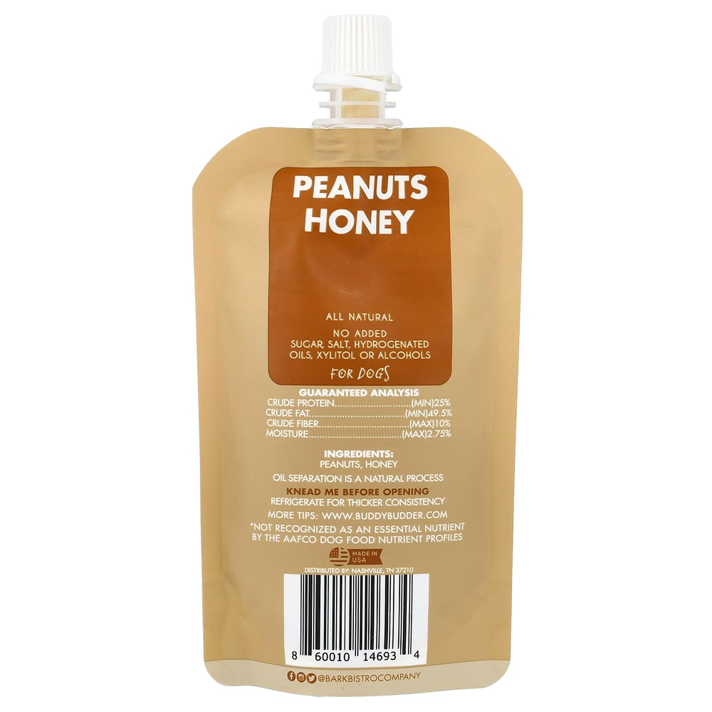 Bark Bistro, Buddy Budder, арахисовая паста, для собак, без добавок, 113 г (4 унции)