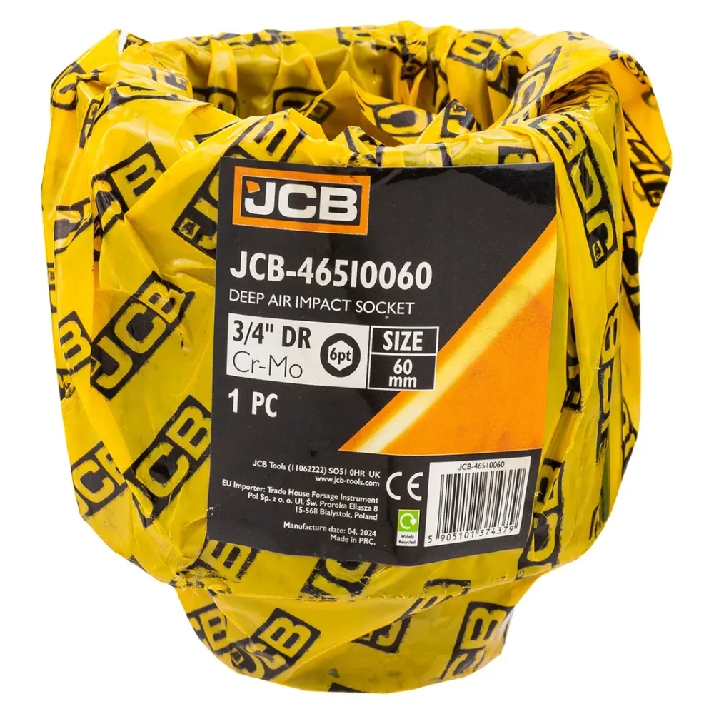 Головка ударная глубокая 60мм (6гр.), 3/4'' JCB JCB-46510060