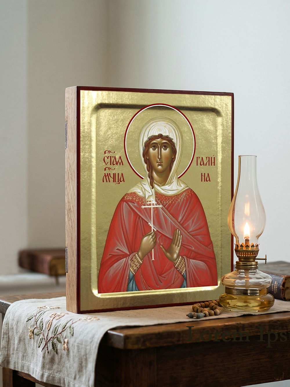 Икона Галины, мученицы на дереве: 125 х 160 (Синопсисъ)