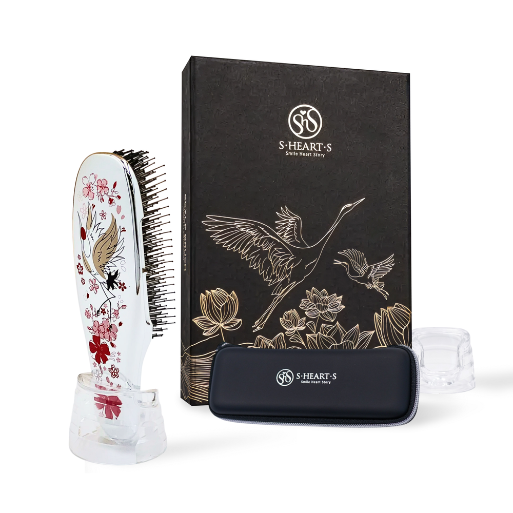 S-HEART-S Подарочный набор с расческой Scalp Brush «CRANE OF BEAUTY» и чехлом