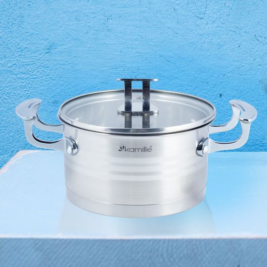 Кастрюля 1,5 л из нержавеющей стали Kamille KM 5853 с крышкой