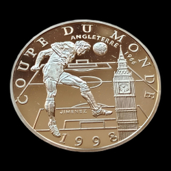 Монета 10 франков 1997 год "Чемпионат мира по футболу 1998"