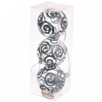 Новогодние шары 7см (набор 3шт) «Зимние узоры», бирюза