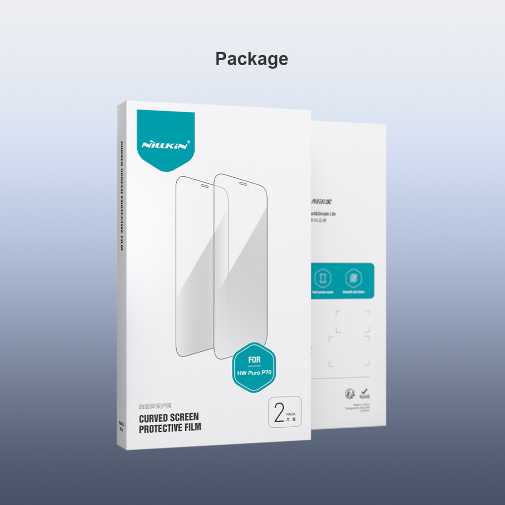 Защитная пленка 2шт. для экрана на Huawei Pura 70 от Nillkin, серия Impact Resistant Curved Film