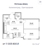 Жилой Комплекс "ЛЕГЕНДЫ ДЕВАУ" Комфорт-класс г. Калининград, ул. Пригородная
