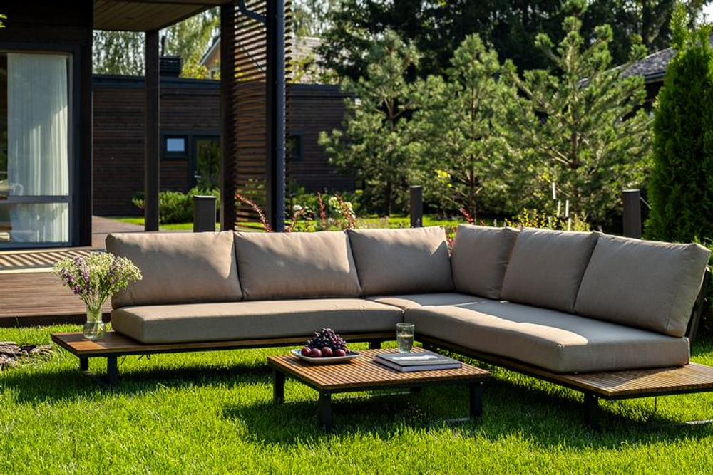 Лаунж зона из алюминия Joygarden АЛЬТО, Gunmetal (темно-серый), ваниль