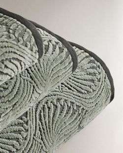 ZARA HOME ЖАККАРДОВОЕ БАННОЕ ПОЛОТЕНЦЕ С МОЗАИЧНЫМ УЗОРОМ, ЗЕЛЕНЫЙ