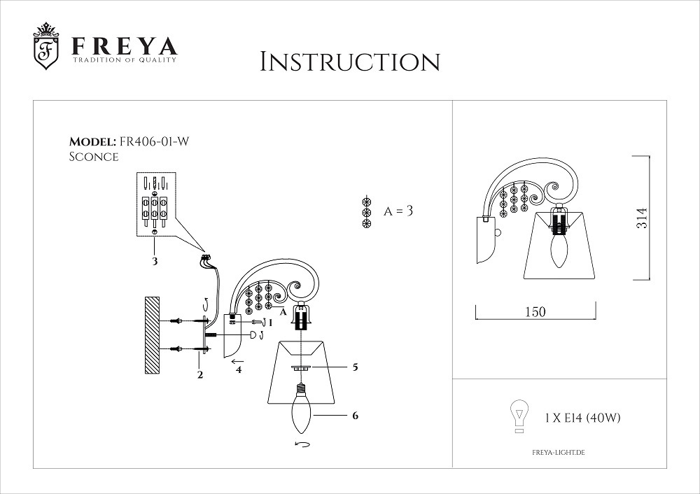 Бра Freya FR2406-WL-01-WG