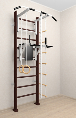 Деревянная шведская стенка Sv Sport 904в (Турник стандарт/Брусья/Канат/Kольца/Лестница)