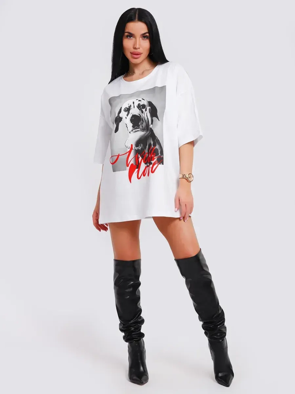 Футболка женская оверсайз принт