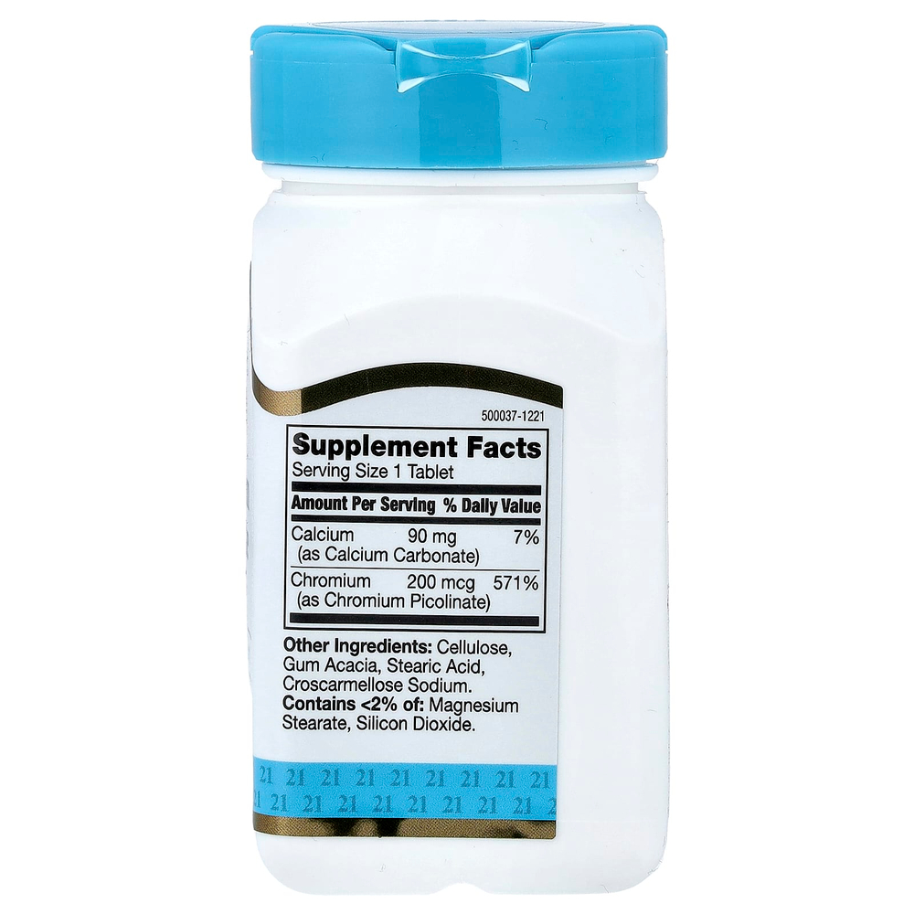 21st Century, пиколинат хрома, 200 мкг, 100 таблеток