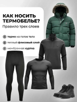 Термокомплект мужской, размеры 42, 44, 52, 58, цвет чёрный