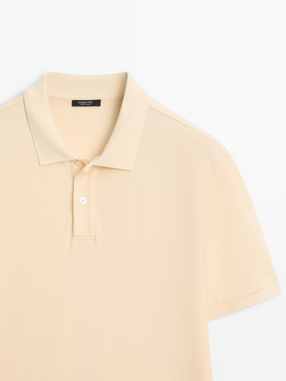 Massimo Dutti Поло из рельефного хлопка, ванильный