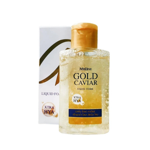 Очищающая пенка для лица с золотом, экстрактом икры и гиалуроновой кислотой Gold Caviar Xtra HYA Liquid Foam Mistine