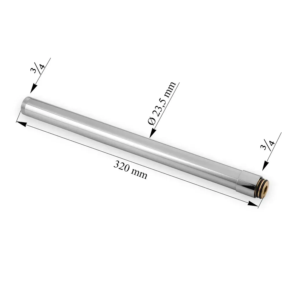 Удлинитель к стойкам 3/4"ВР*3/4НР 30см хром ZM-731-30