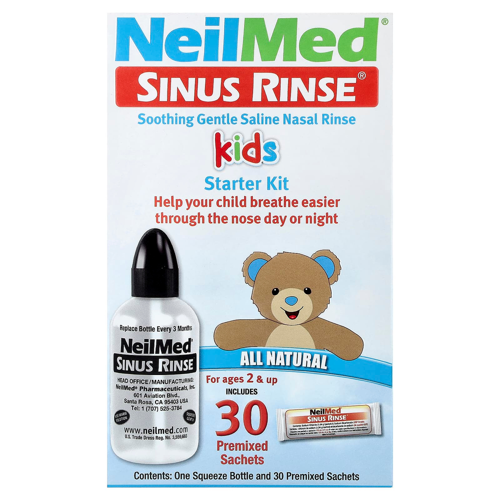 NeilMed, Kids, начальный набор для промывания носовых пазух, для детей от 2 лет, 1 набор