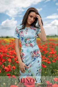 Платье 3116-голубой Minova