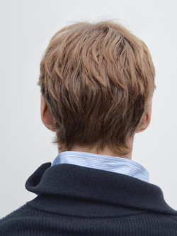 Massimo Dutti Вязаный свитер с воротником-стойкой на молнии, синий