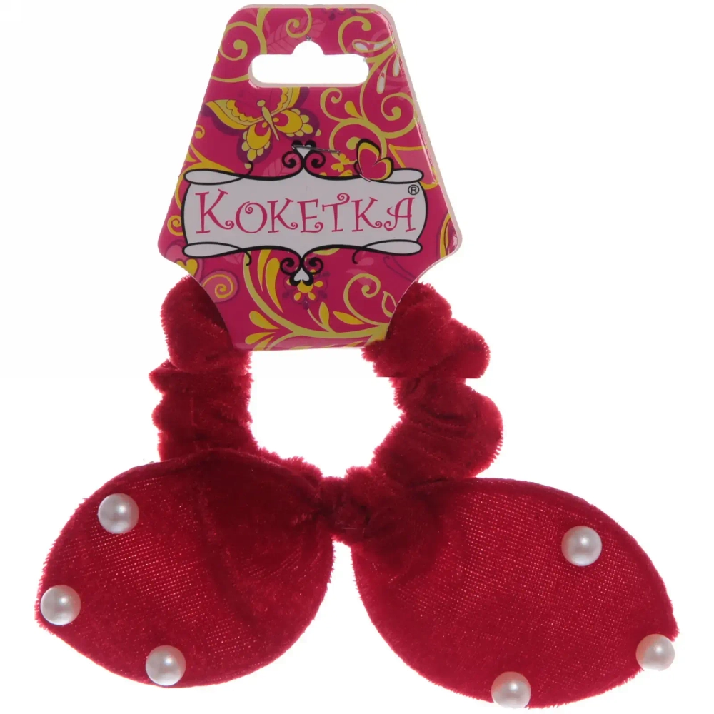 Резинка для волос 1шт «Кокетка-Velvet”, жемчужинки, микс 6 цветов, d-6см