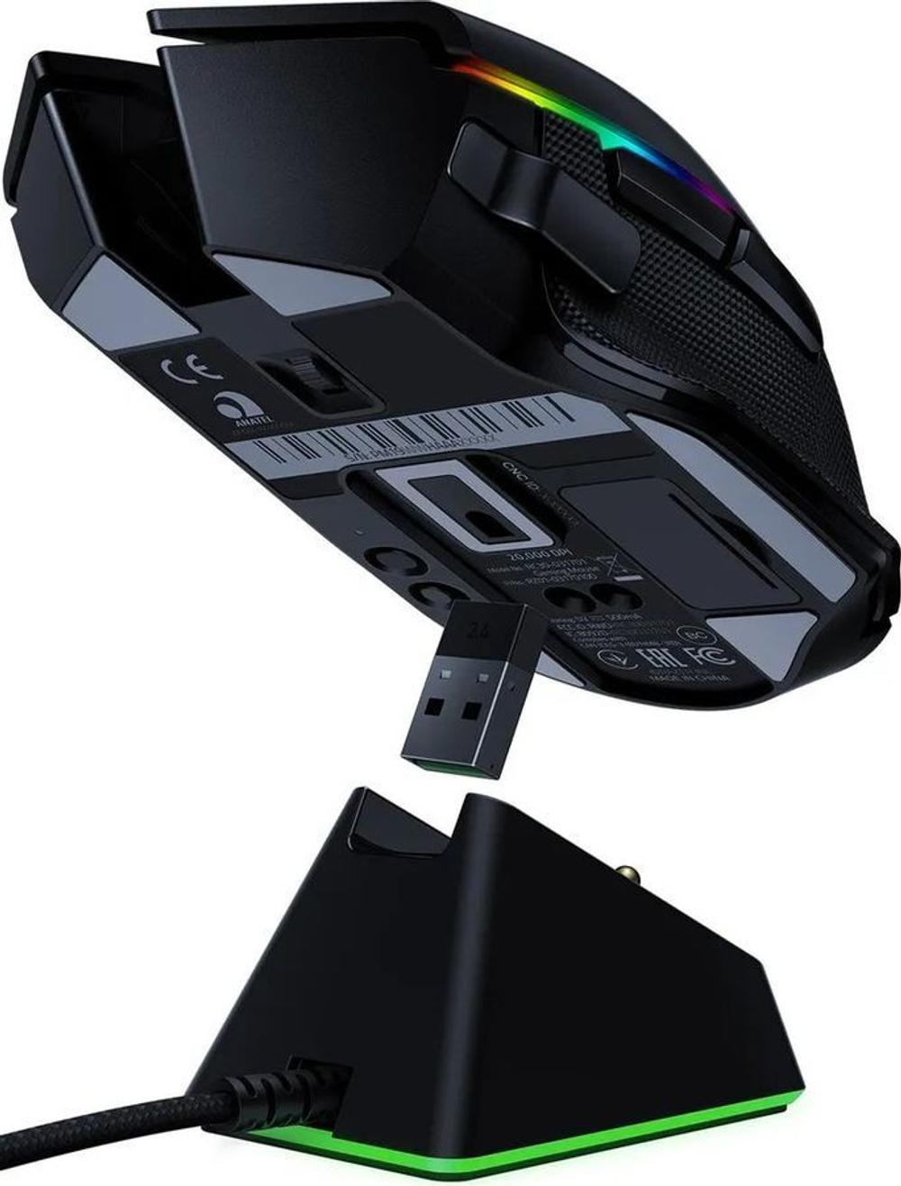 Мышь беспроводная Razer Basilisk Ultimate & Mouse Dock RGB черная  (RZ01-03170100-R3G1)
