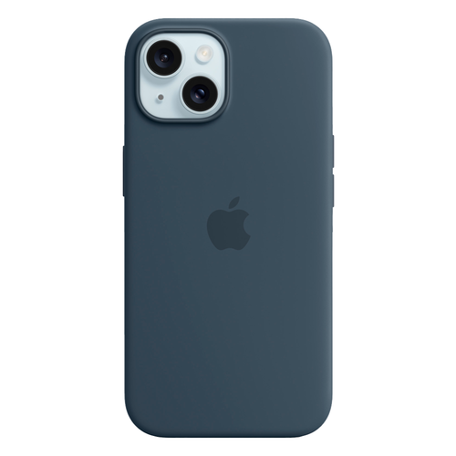 Силиконовый чехол с поддержкой MagSafe Apple Silicone Case для iPhone 15, Storm Blue (Штормовое небо)