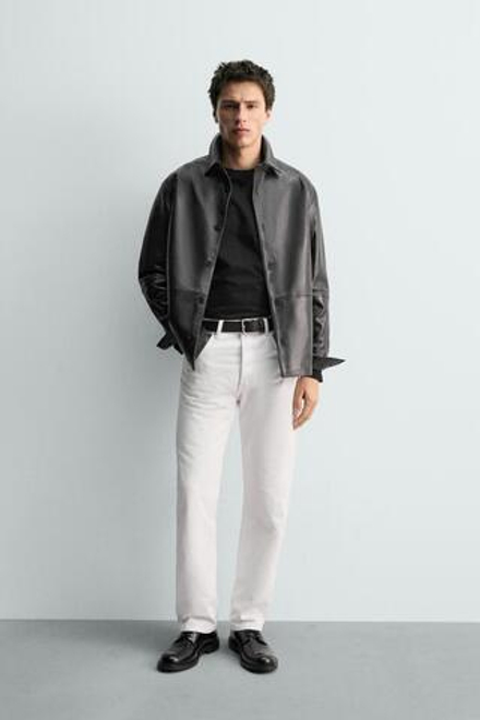 ZARA ДЖИНСЫ STRAIGHT ДЛИНОЙ ДО ЩИКОЛОТКИ, БЕЛЫЙ