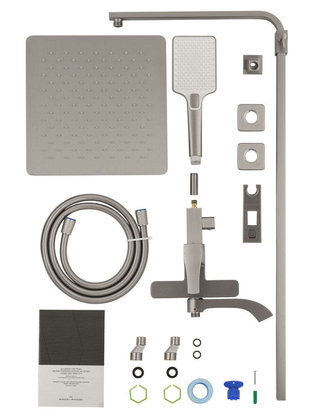 Душевая система WONZON & WOGHAND FLEX, Брашированный никель (WW-88047072-BN)